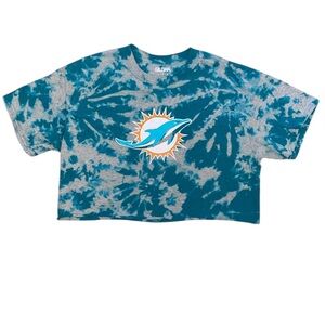 Custom made Miami dolphins Tie-Dye Cropped T-Shirt